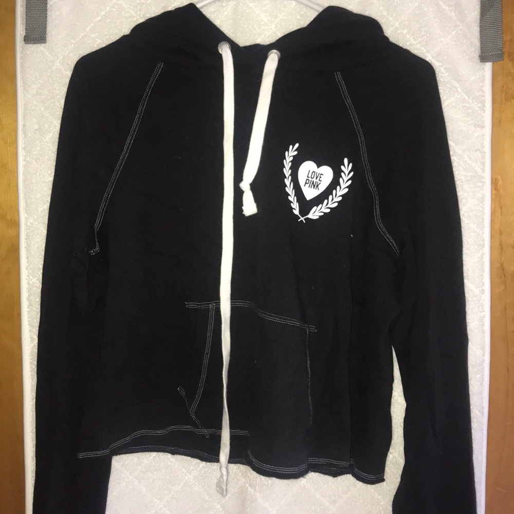 LOVE PINK cropped hooded sweatshirt